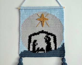 DIY PATTERN - Nativity Scene Wall Hanging Decor Crochet Pattern