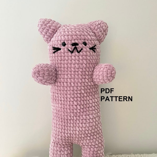 DIY PATTERN - Huggable Kitty Cat Plush - Amigurumi Crochet PDF