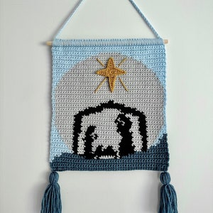 DIY PATTERN - Nativity Scene Wall Hanging Decor Crochet Pattern