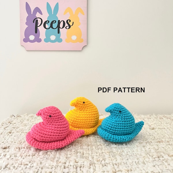 DIY PATTERN - Low Sew Easter Peeps Chick - Amigurumi Crochet PDF