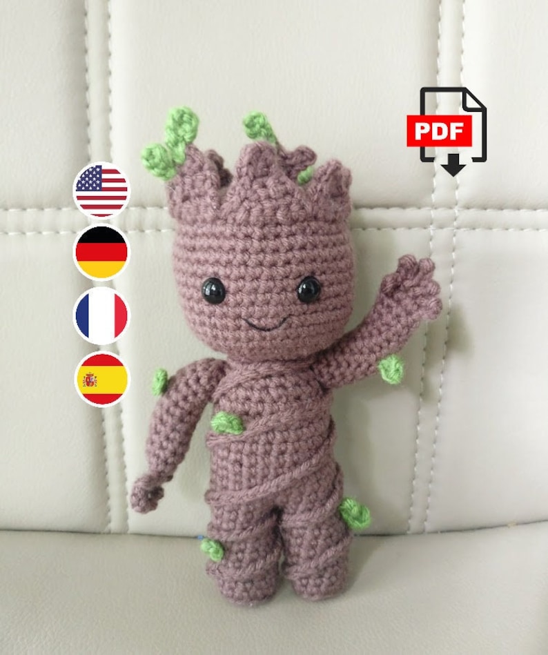 DIY PATTERN Baby Tree Amigurumi Crochet en/es/fr/de image 1