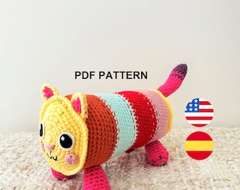 DIYPATROON - Regenboogkat - gehaakte amigurumi pdf (en/es)