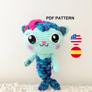 DIY PATTERN - Mermaid Cat - Amigurumi Crochet PDF (en/es)