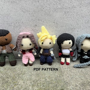 PATTERN BUNDLE  - FFVII Cloud Sephiroth Aerith Tifa Barrett - Amigurumi Crochet Pattern