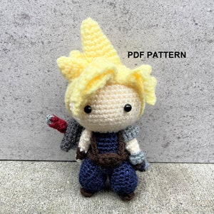 SCHEMA FAI DA TE - Cloud Strife (FFVII) - Schema all&#39;uncinetto Amigurumi