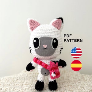 DIY PATTERN - Panda Katze - Amigurumi Häkelanleitung PDF (en/es)