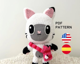 DIY PATROON - Panda kat - gehaakte amigurumi pdf (en/es)