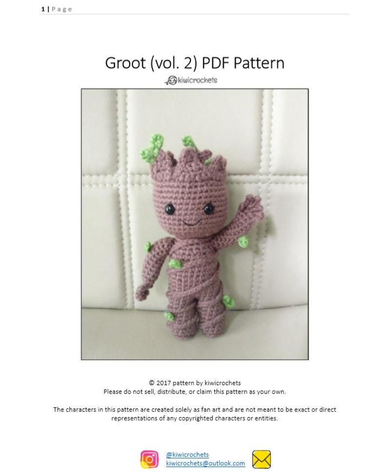 DIY PATTERN Baby Tree Amigurumi Crochet en/es/fr/de image 3