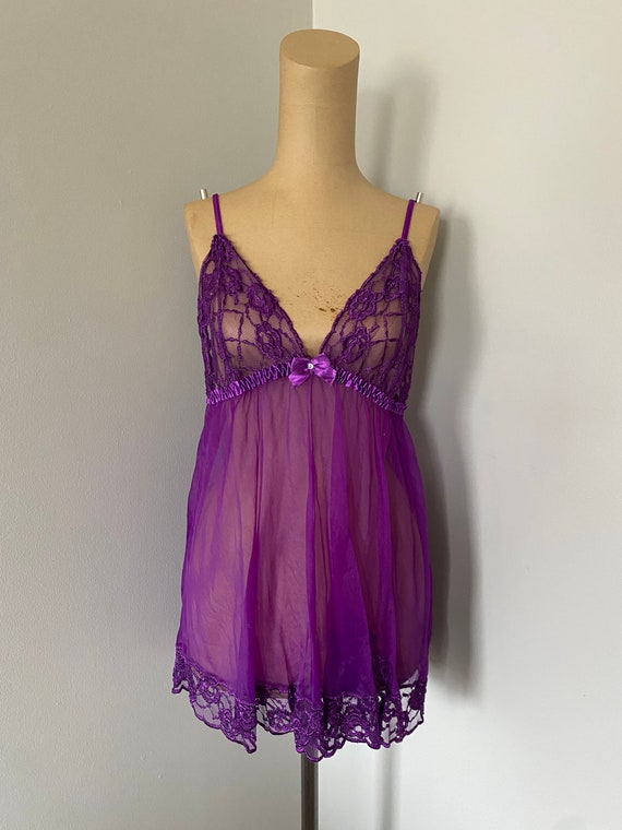 Vintage purple Fredericks of Hollywood lingerie s… - image 1