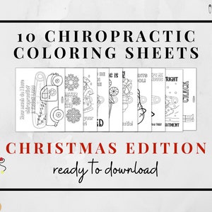 10 Chiropractic Christmas Coloring Sheets Instant Digital Download