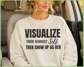 Visualiza tu mejor versión SVG PNG, cita motivacional de amor propio SVG, diseño de archivo de corte inspirador para Cricut