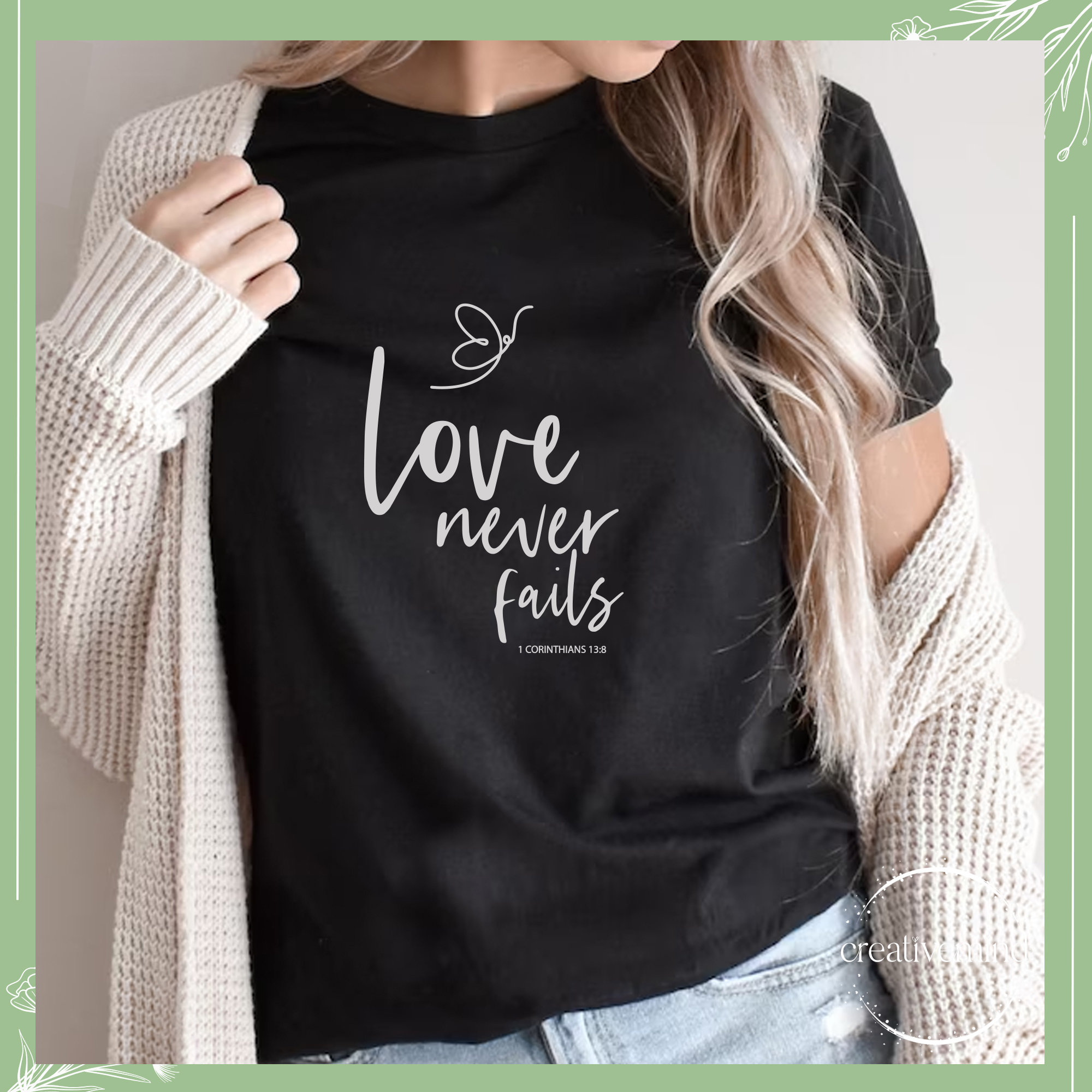 Liebe nie versagt svg, Liebe Spruch svg, Glaube Zitat svg, Bibel Vers