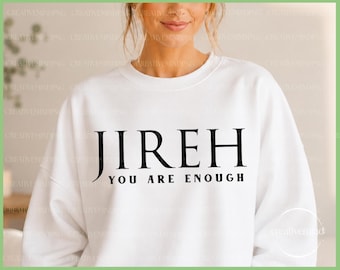 Jireh eres suficiente svg, Dios proveerá svg, Yahvé Jireh svg, cita cristiana svg, versículo bíblico svg, fe svg