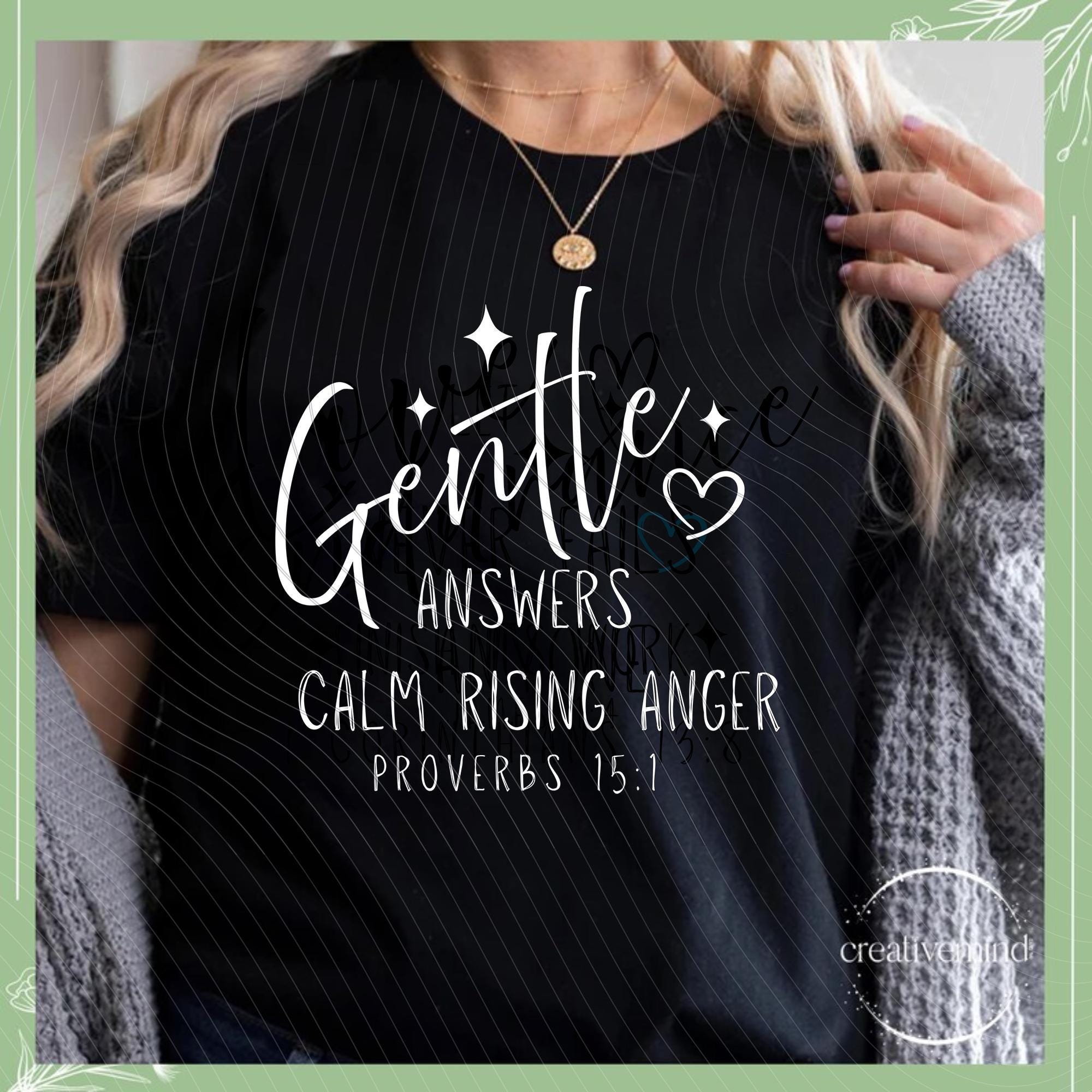 Gentle Answers Calm Rising Anger SVG, Christian Proverbs Quote PNG ...