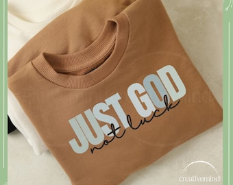 No es suerte, solo Dios SVG, diseño de cita de fe cristiana, enraizado en Cristo SVG, confiando en Dios SVG, afirmación religiosa, archivo de corte para Cricut