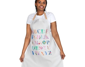 Teacher Alphabet Apron, 5-Color Straps (AOP)