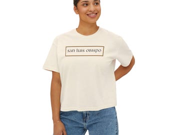 San Luis Obispo Women's Boxy Tee - Casual Chic Top, Summer Style, Gift for Trendsetters, Perfect for Travel and Everyday Wear