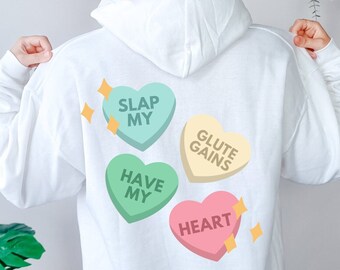 Swolemate Valentine's Day Gym Pump Cover: Candy Hearts Valentine Hoodie, Gym Couple Shirt, Swolemate Shirt, Gym Crush, Cute Pump Cover