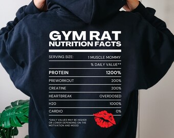 Gym Rat Nutrition Facts Sweater, Gym Rat Sweatshirt, Muscle Mommy Sweater, Gym Pump Cover, Cute Womens Gym Shirt, Girls Pump Cover