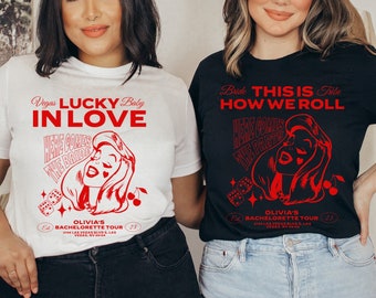 Vegas Bachelorette Shirts, Las Vegas Bachelorette Matching, Vegas Bachelorette Itinerary, Las Vegas Girls Weekend, Lucky In Love Bride