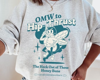 Hip Thrust Honey Sweater, Women Gym Sweatshirt, Cute Pump Cover, Workout Clothes, Gym Rat Shirt, Oversize Gym Shirt, Muscle Mommy, Gym Gift