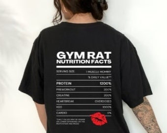 Gym Rat Nutrition Facts Muscle Mommy Gym Pump Cover Shirt, Gym Rat Gift, Muscle Mommy Shirt, Funny Gym Shirt, Gym Pump Cover
