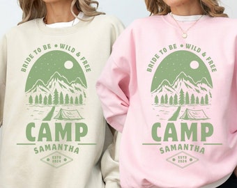Vintage Camp Bachelorette Sweater, Camping Bachelorette Party Crewneck, Lake Bridal Shower, Retro Camp Sweatshirt, Mountain Wedding