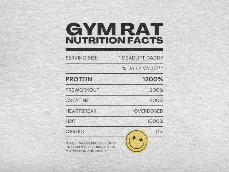 Gym Rat Nutrition Facts Deadlift Daddy Shirt Gym Rat Gift Etsy