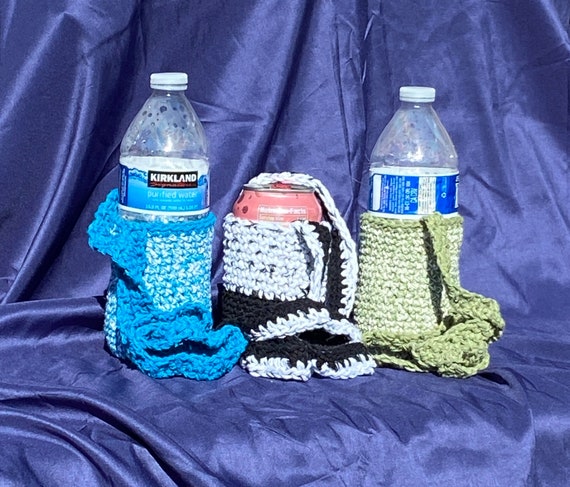 Can Cozy and Water Bottle Carrier or Holder Combination