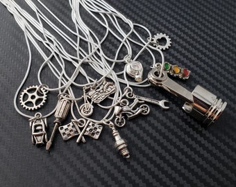 Car Part Necklaces Turbo Necklace Piston NOS Brake Caliper Car Accessories Auto Car Girls Enthusiast Automotive Jewelry Mechanic Racing