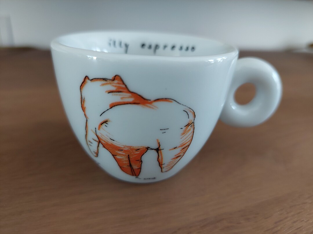 Vintage Illy Espresso Cup, orange Dog, From the Shikzuka Yokomizo Dream