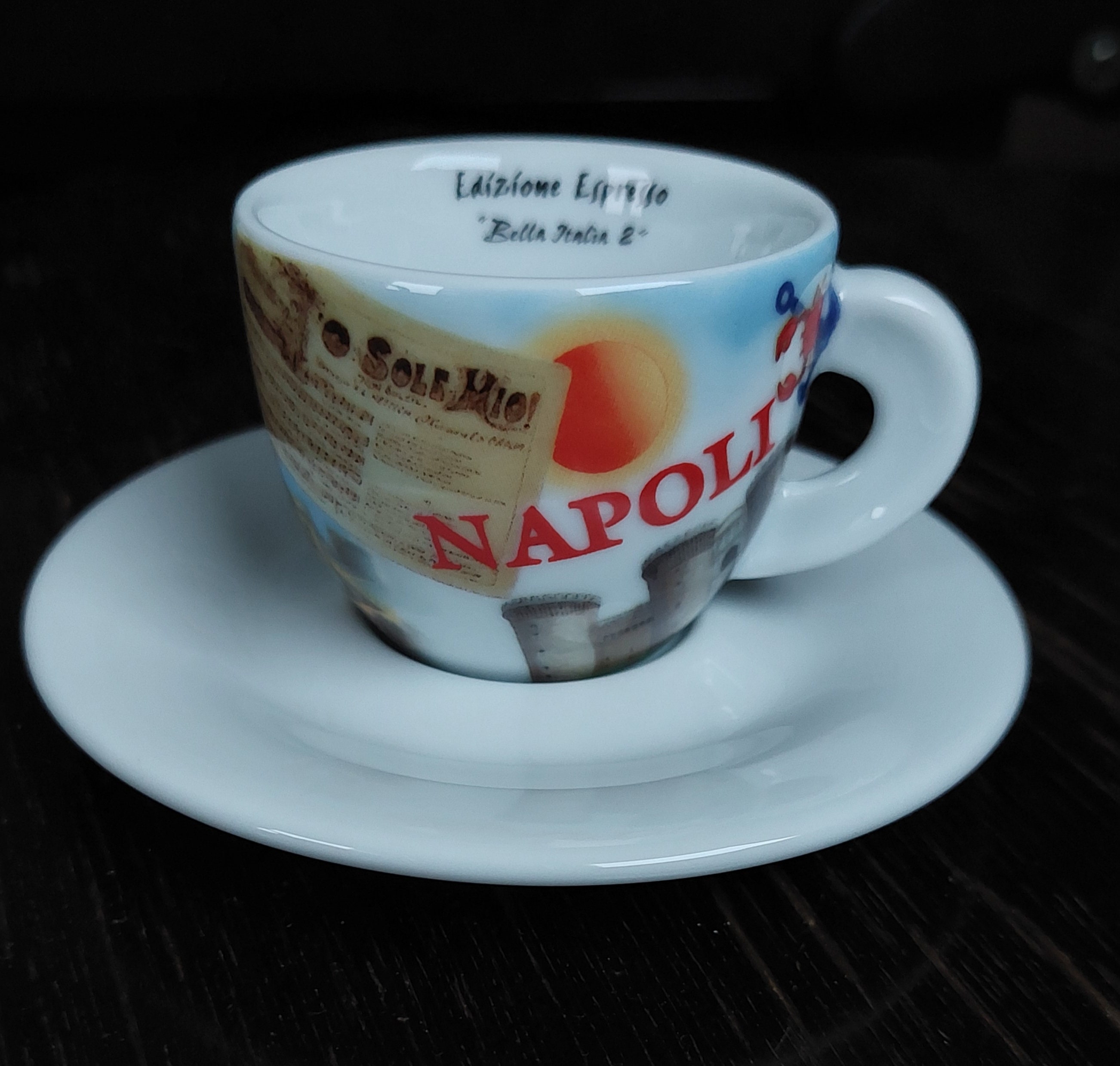 Twelve 12 Espresso Cups Made in Italy 'inoxriv' Brand Porcelain Cups in  Stainless Holders With Spoon and Saucer 