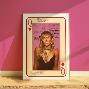 Póster de la carta de juego n.° 7 de Miley Cyrus // Colección Kings & Queens // de Afreid Studio // Impresión digital