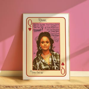 Rihanna Playing Card #8 Poster // Kings & Queens Kollektion // von Afreid Studio // Digitaldruck