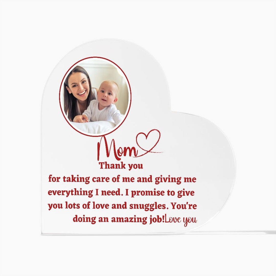 Personalized Acrylic Heart New Mom Gift, First Time Mom Gift, First