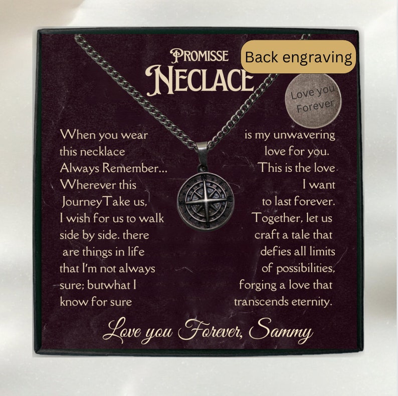 Personalized Promise Necklace Gift for Him Boyfriend Promise Etsy