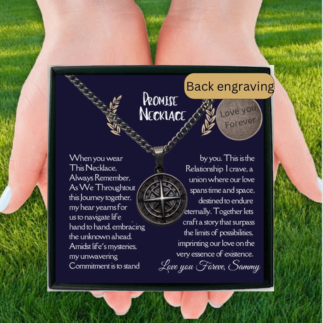 Personalized Promise Necklace Gift for Him, Boyfriend Promise Necklace