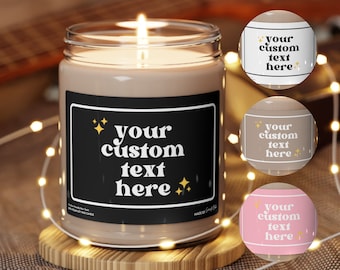 Personalized Candle with Your Custom Text: A Blank Candle - Add your own Funny Text with Retro Font - Gift for Birthdays, Christmas, etc