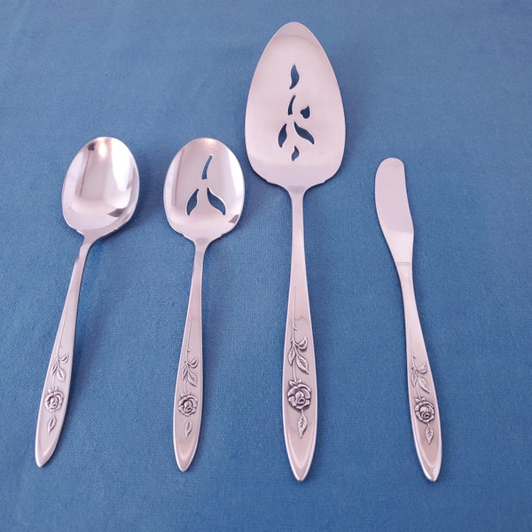 Oneida MY ROSE Community Stainless ~ Pierced Pie Server, Butter Spreader, Jelly Server or Sugar Spoon ~ You Choose