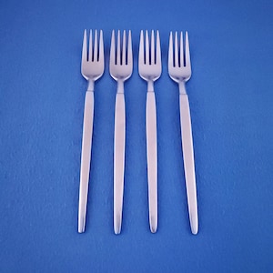 Stanley Roberts ASTRO ~ Dinner Forks 7 5/8" ~ Satin Stainless SRI ~ Beautiful Vintage Flatware ~~ Sold in Sets of 4
