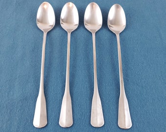 Oneida COLONIAL ARTISTRY Satin Stainless Iced Tea Spoon 7 3/8" ~ Beautiful Vintage Pattern Flatware~ (Variation) ~ Sold in Sets of 4