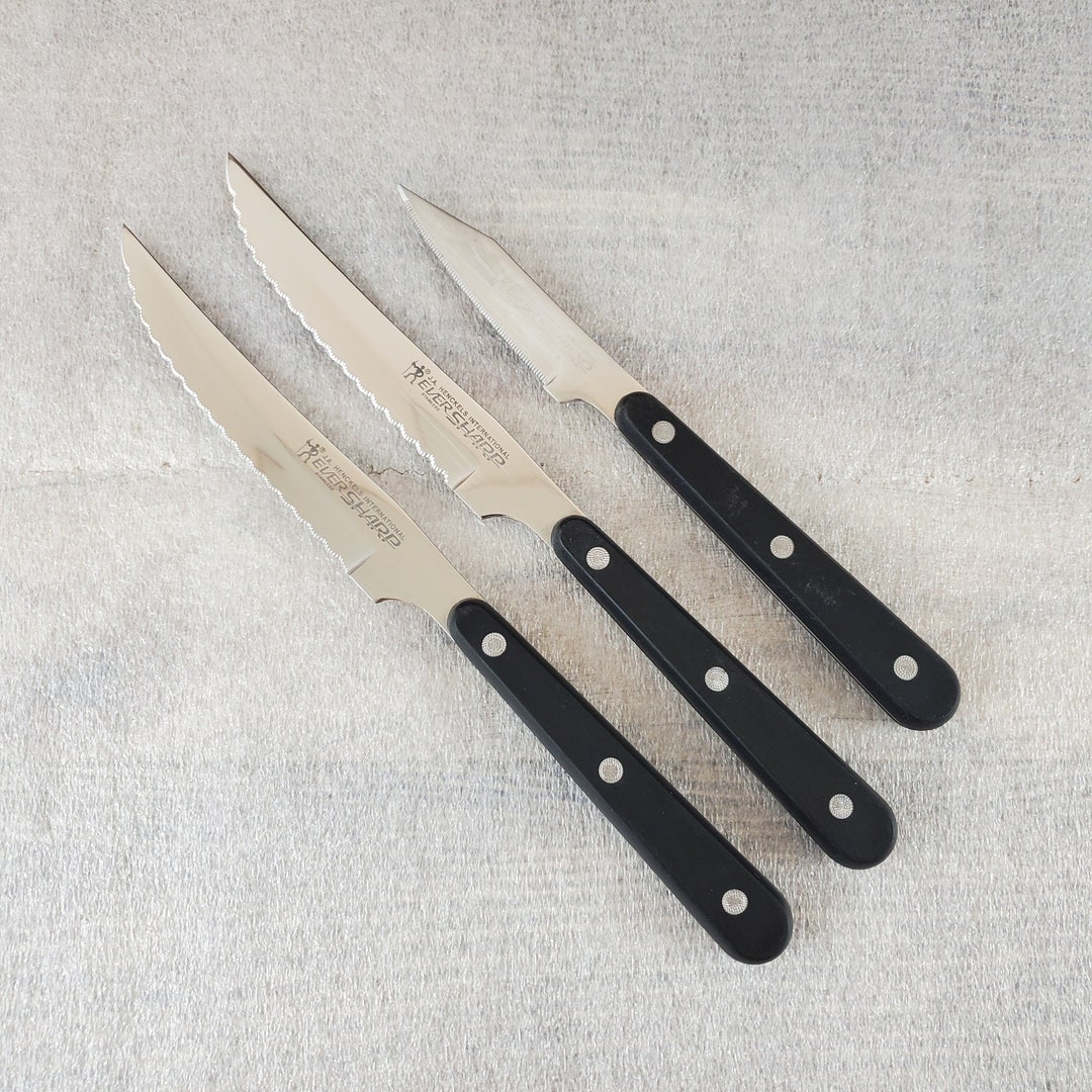 J A Henckels International Set of 3 Eversharp Stainless Knives 2 Steak ...