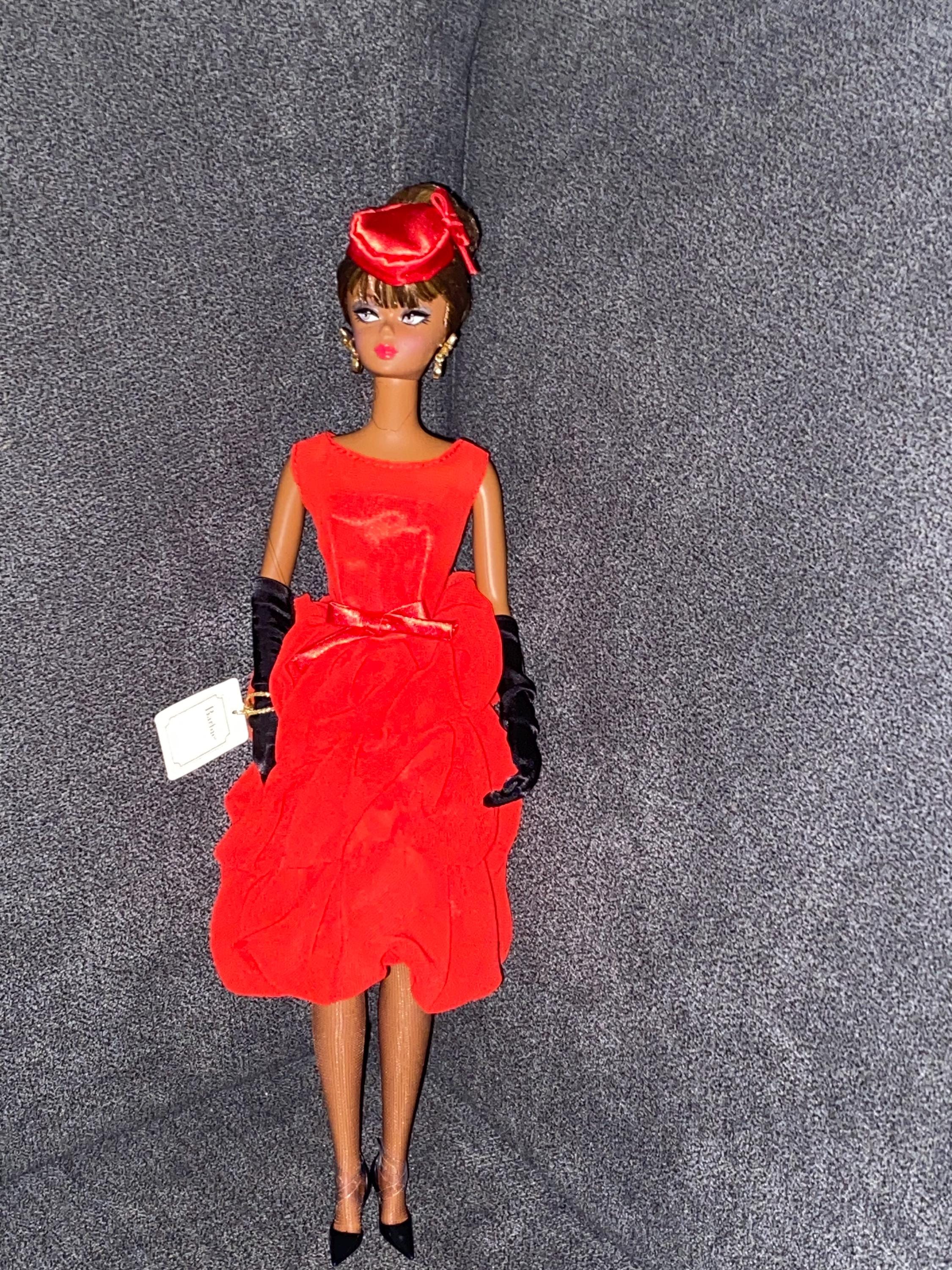 white christmas dresses Gold dress for Barbie dolls Cocktail dress – The Doll Tailor main image 0