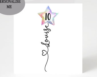 10th birthday card | greetings card | birthday day card for her | personalised card | gift | thirty | happy birthday | birthday card