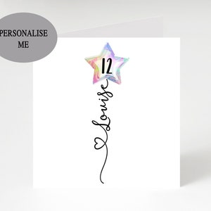 12th birthday card | greetings card | birthday day card for her | personalised card | gift | thirty | happy birthday | birthday card