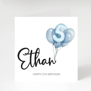 Birthday card | son card | personalised card | boys birthday card | childrens card  | 2nd 3rd 4th 5th 6th 7th  | milestone | any age