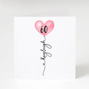 60th birthday card | greetings card | birthday day card for her | personalised card | gift | thirty | happy birthday | birthday card