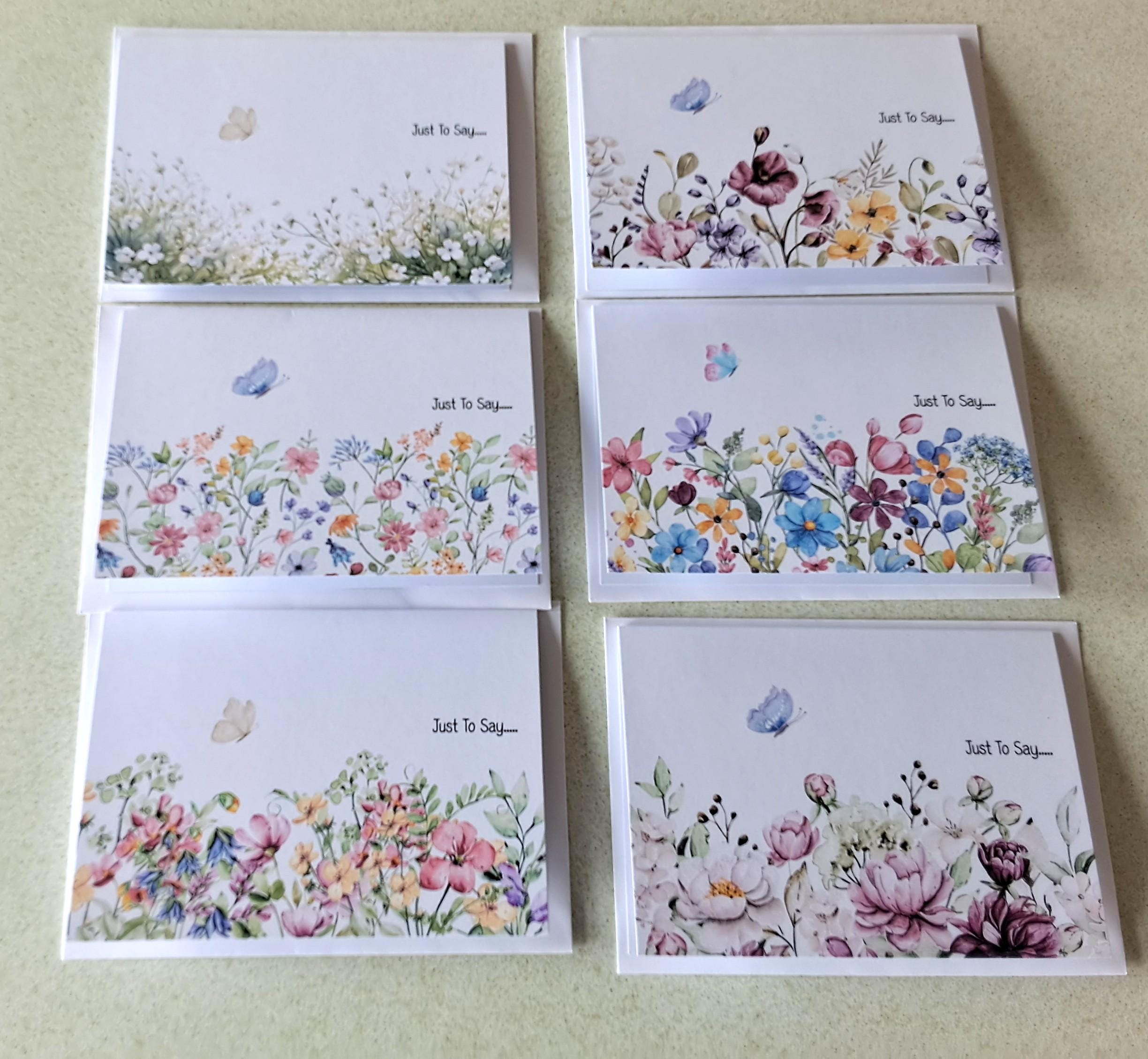 Notelets Floral A6 Blank Notelets, Floral Watercolour, Pack of 12 Cards & Envelopes ...