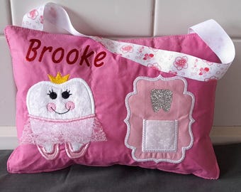Personalized Princess Tooth Fairy Pillow: Handmade Embroidered Gift