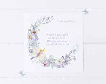 Sympathy Card: Floral Bereavement, Thinking of You